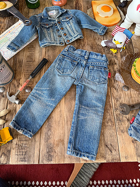 アライヤン ミニチュア ジーンズ ＆ Gジャン （淡色/上下2点セット