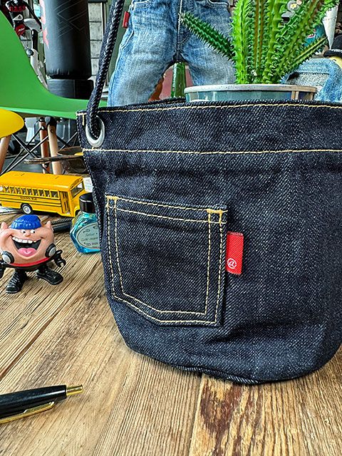 アライヤン　デニム　小物入れ　（インディゴ）　岡山産デニム　MADE IN JAPAN　サークルポット ■ アメリカ雑貨 アメリカン雑貨 |  | 02