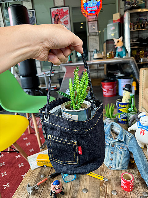 アライヤン　デニム　小物入れ　（インディゴ）　岡山産デニム　MADE IN JAPAN　サークルポット ■ アメリカ雑貨 アメリカン雑貨 |  | 03