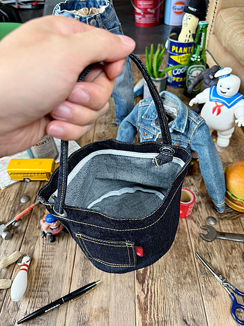 アライヤン　デニム　小物入れ　（インディゴ）　岡山産デニム　MADE IN JAPAN　サークルポット ■ アメリカ雑貨 アメリカン雑貨 |  | 05