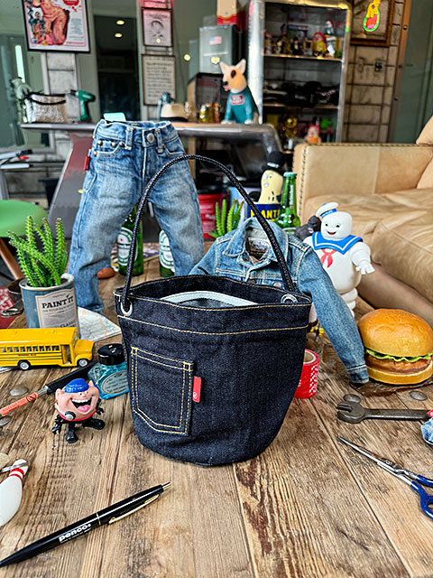 アライヤン　デニム　小物入れ　（インディゴ）　岡山産デニム　MADE IN JAPAN　サークルポット ■ アメリカ雑貨 アメリカン雑貨 |  | 06