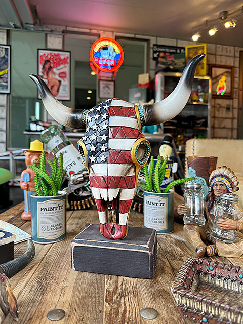 アメリカンフラッグ　スカル　スタンドオブジェ　ウエスタン　星条旗 ■ アメリカン雑貨 アメリカ雑貨 | 