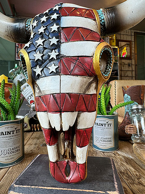 アメリカンフラッグ　スカル　スタンドオブジェ　ウエスタン　星条旗 ■ アメリカン雑貨 アメリカ雑貨 |  | 07