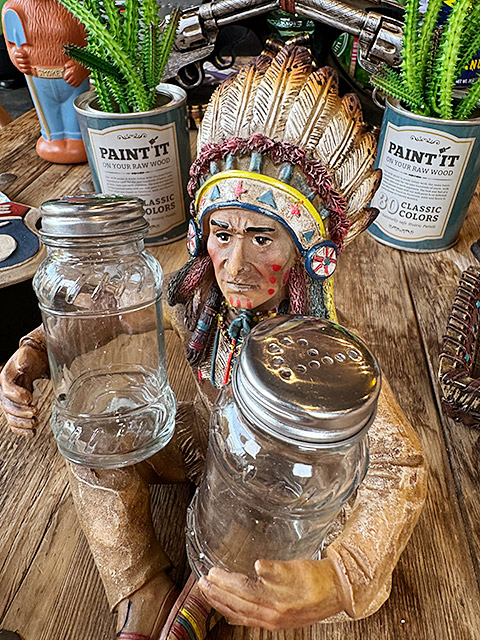 レア！Very OLD 美品アンティーク ネイティブアメリカン壷インディアン実物 インディアン チーフ ソルト＆ペッパー ウエスタン ネイティブ