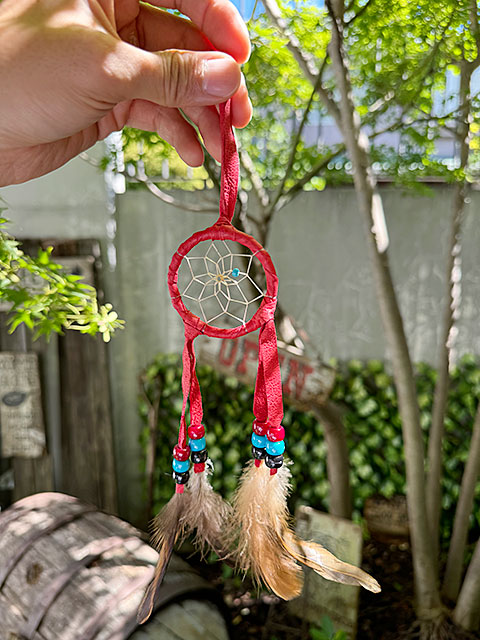 ネイティブアメリカン　ナバホ族が手掛けた本物　ドリームキャッチャー　（Sサイズ/レッド）　ハンドメイド　MADE IN U.S.A.　単品 |  | 03