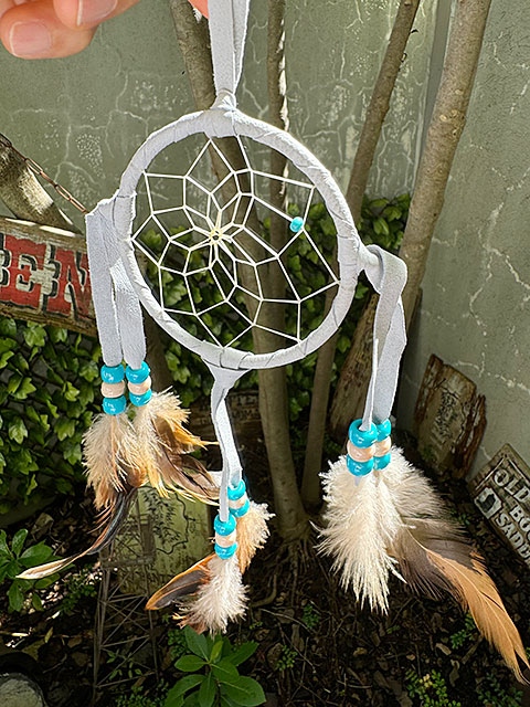 ネイティブアメリカン　ナバホ族が手掛けた本物　ドリームキャッチャー　（Mサイズ/ライトグレー）　ハンドメイド　MADE IN U.S.A.　単品 |  | 02