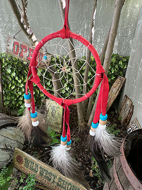 ネイティブアメリカン　ナバホ族が手掛けた本物　ドリームキャッチャー　（Mサイズ/レッド）　ハンドメイド　MADE IN U.S.A.　単品 |  | 02
