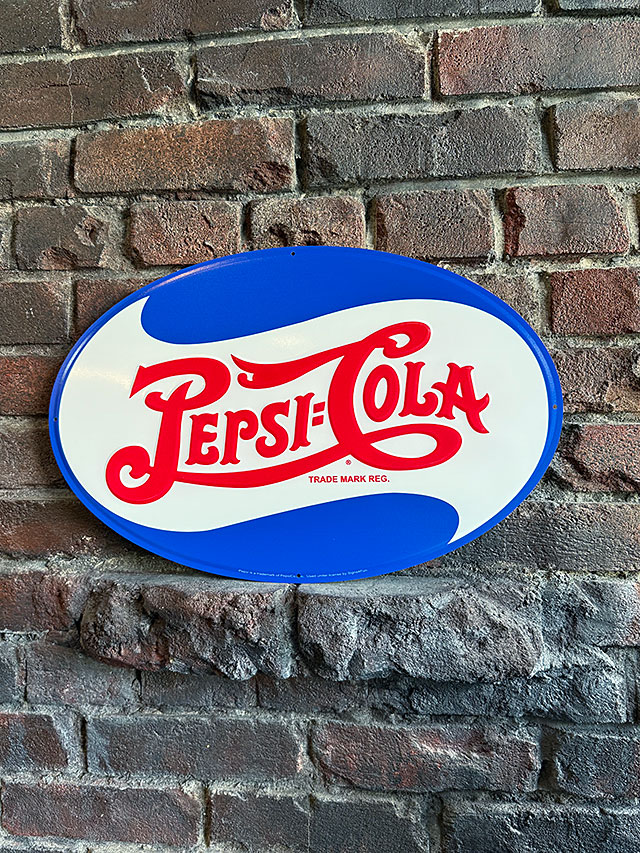 ペプシ　1930年代ロゴ　オーバル型　エンボス　ティンサイン　ブリキ看板 ■ アメリカン雑貨 アメリカ雑貨 | 