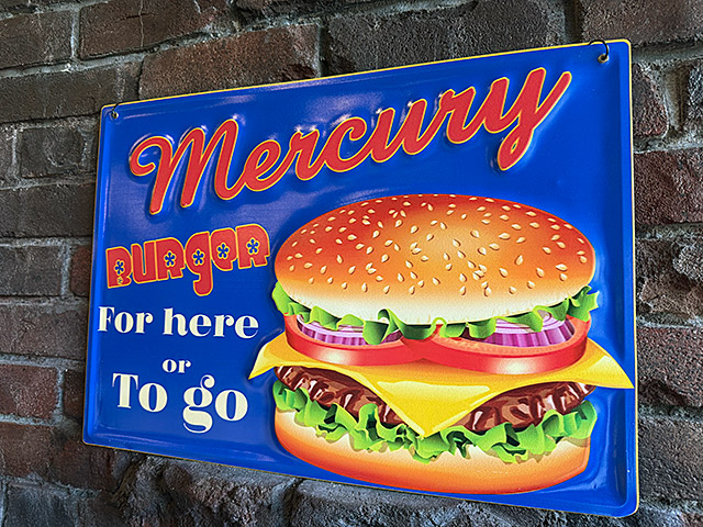 マーキュリー　エンボス　ティンサイン　（ハンバーガー）　ブリキ看板 ■ アメリカン雑貨 アメリカ雑貨 爆買 | MERCURY | 01