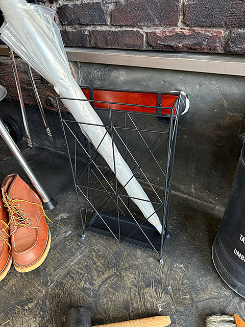 ブラックアイアン スリム アンブレラスタンド 傘立て □ アメリカン