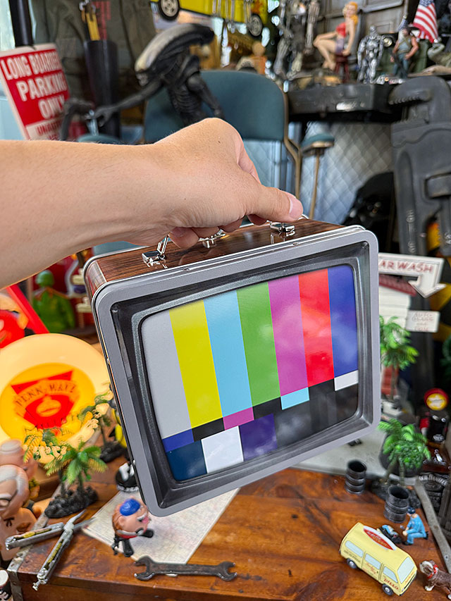 昭和レトロ　ブラウン管テレビ　試験電波柄　ランチボックス ■ アメリカン雑貨 アメリカ雑貨 |  | 03