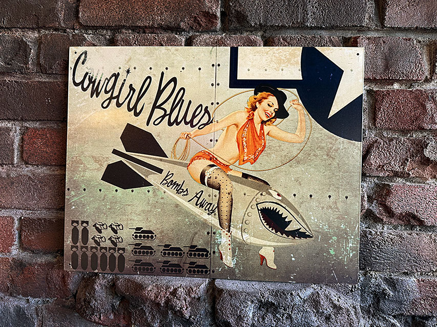 ミリタリー　ピンナップガール　アート　ブリキ看板　（COWGIRL BLUES） ■ アメリカン雑貨 アメリカ雑貨 | 