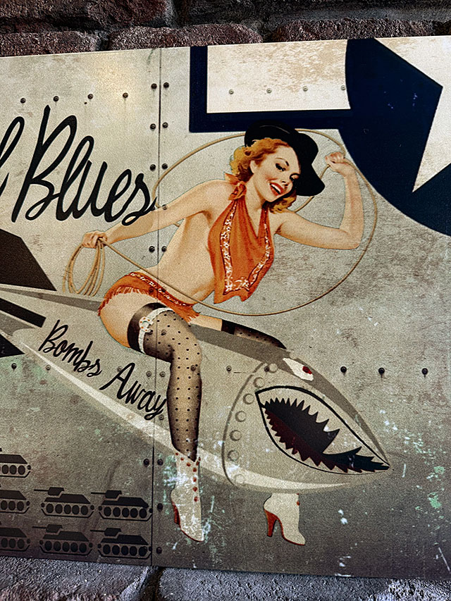 ミリタリー　ピンナップガール　アート　ブリキ看板　（COWGIRL BLUES） ■ アメリカン雑貨 アメリカ雑貨 |  | 01