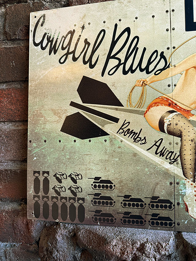 ミリタリー　ピンナップガール　アート　ブリキ看板　（COWGIRL BLUES） ■ アメリカン雑貨 アメリカ雑貨 |  | 02