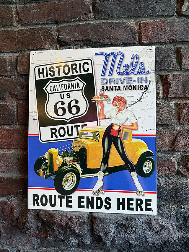ルート66　メルズドライブイン　ブリキ看板　アメリカングラフィティ ■ アメリカン雑貨 アメリカ雑貨 | 