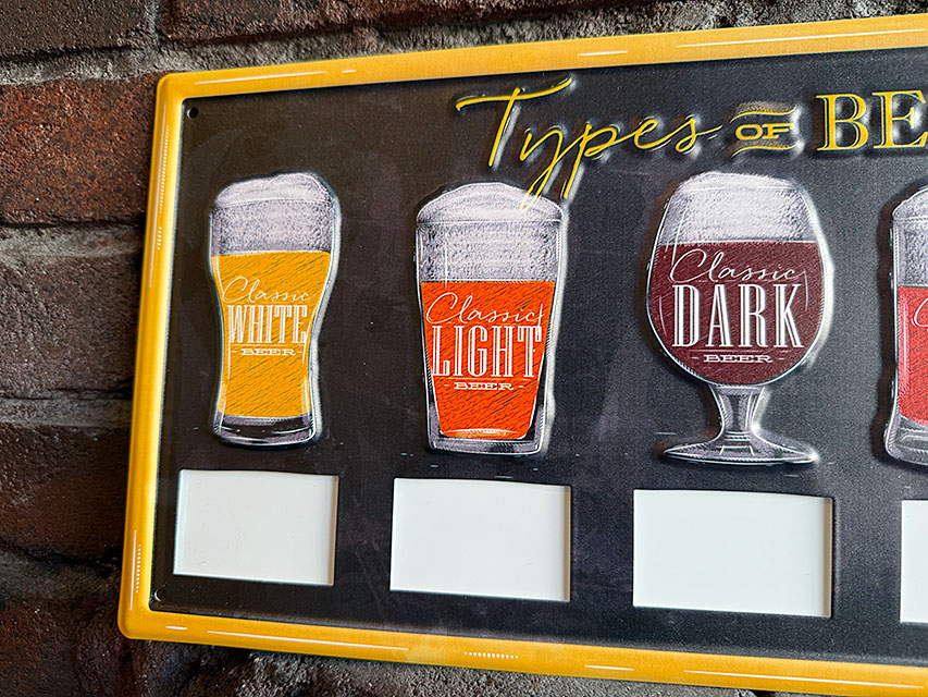 ビアーバー　メニューボード　「ビールの種類」　ブリキ看板 ■ アメリカン雑貨 アメリカ雑貨 |  | 01