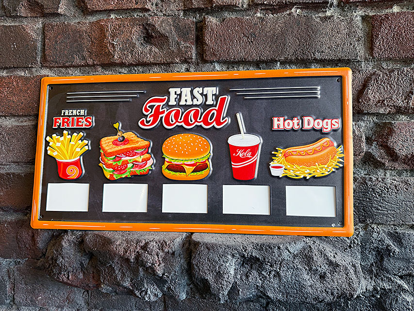 ハンバーガーショップ　ファーストフード　メニューボード　ブリキ看板 ■ アメリカン雑貨 アメリカ雑貨 | 