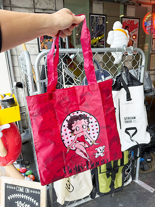 ベティ・ブープ　ポータブルエコバッグ　ミニポーチ付き　（レッド） ■ アメリカン雑貨 アメリカ雑貨 |  | 03