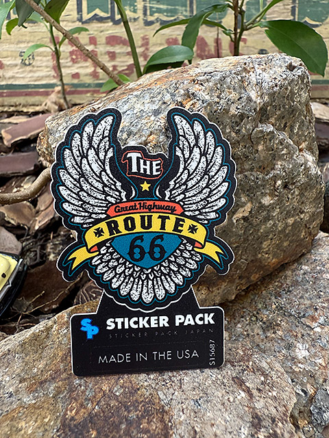 ステッカーパック　アウトドア　ステッカー　ルート66シリーズ　Sサイズ　（ルート66　ハイウェイウィング）　MADE IN U.S.A.　耐水＆耐光 | 