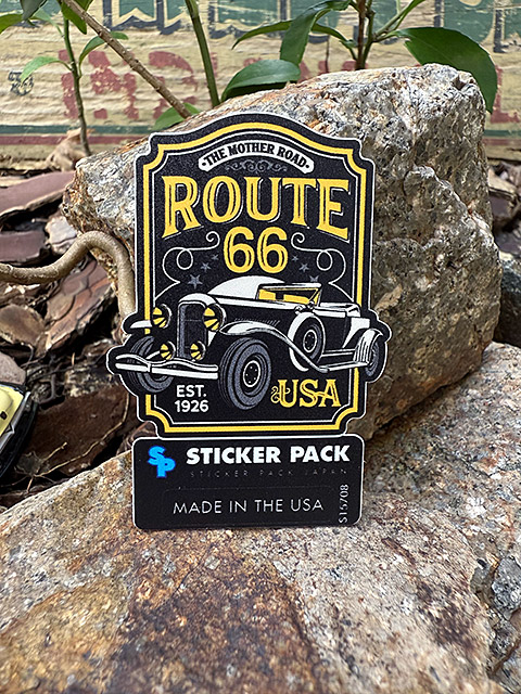 ステッカーパック　アウトドア　ステッカー　ルート66シリーズ　Sサイズ　（ルート66　クラシックハニー）　MADE IN U.S.A.　耐水＆耐光 | 