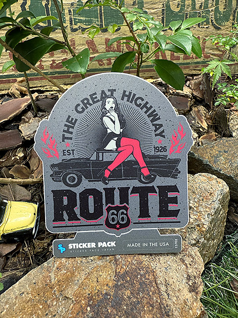 ステッカーパック　アウトドア　ステッカー　ルート66シリーズ　Lサイズ　（ルート66 グレートヒッチウェイ）　MADE IN U.S.A.　耐水 耐光 | 