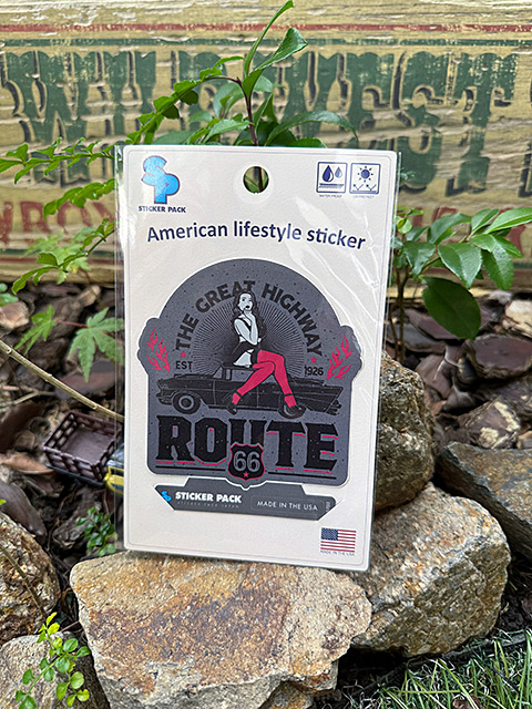 ステッカーパック　アウトドア　ステッカー　ルート66シリーズ　Lサイズ　（ルート66 グレートヒッチウェイ）　MADE IN U.S.A.　耐水 耐光 |  | 03