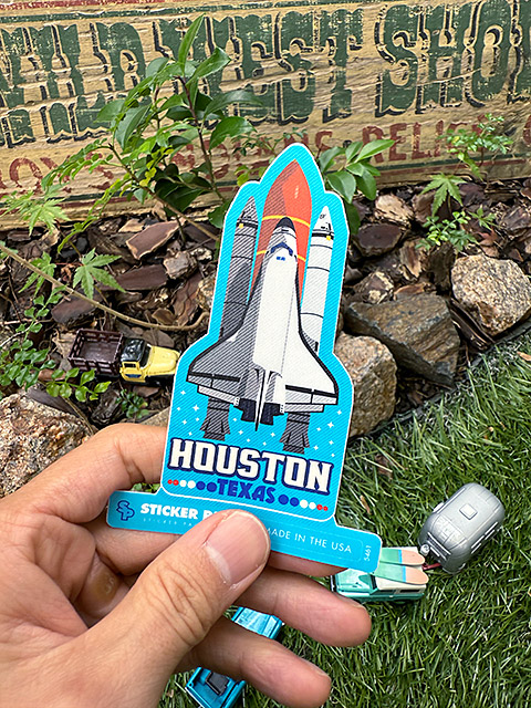 ステッカーパック　アウトドア　ステッカー　トラベルシリーズ　Lサイズ　（スペースシップ　ヒューストン）　MADE IN U.S.A.　耐水　耐光 |  | 02