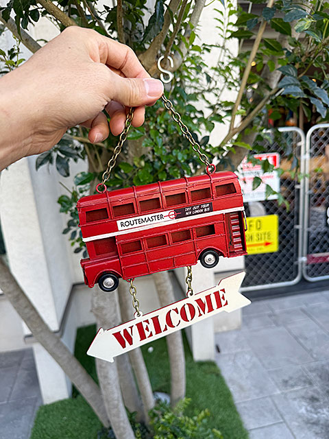 ロンドンバス　ウェルカム　ハンギングサイン ■ アメリカン雑貨 アメリカ雑貨 |  | 05