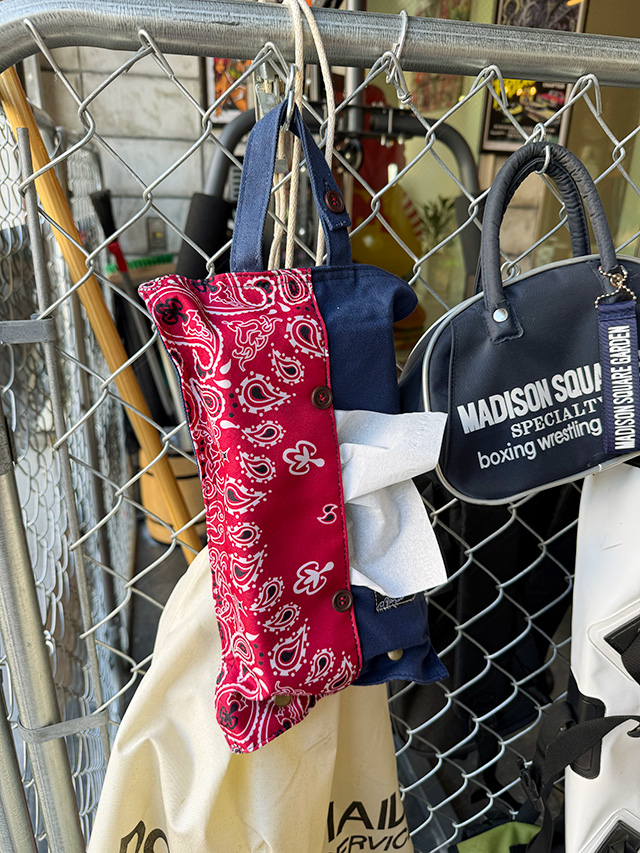 デッドストック品★　バンダナ柄×キャンバス　ティッシュカバー ■ アメリカン雑貨 アメリカ雑貨 | 