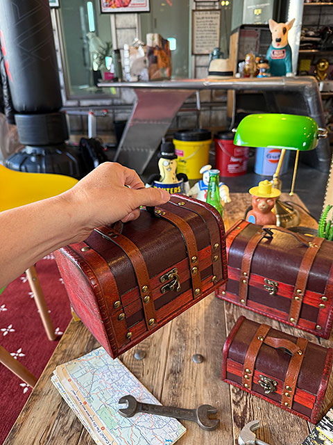 海賊宝箱 アンティークトランクケース 3個セット （ヴィンテージレッド