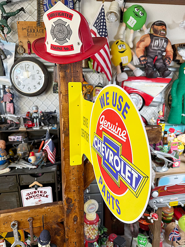 シボレー　ジェニュインパーツ　サイド看板　両面プリント　フランジメタルサイン ■ アメリカン雑貨 アメリカ雑貨 |  | 03