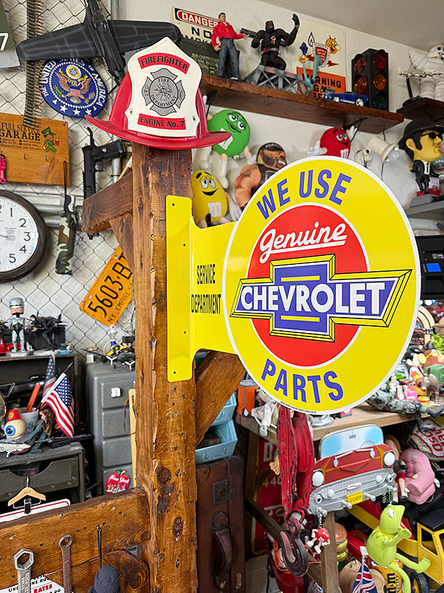 シボレー　ジェニュインパーツ　サイド看板　両面プリント　フランジメタルサイン ■ アメリカン雑貨 アメリカ雑貨 |  | 04