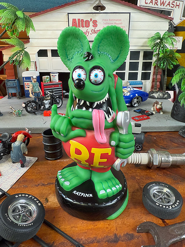ファンコ　ラットフィンク　ガレージ　ボビングヘッド　（スパナ/グリーン） ■ アメリカン雑貨 アメリカ雑貨 | RAT FINK