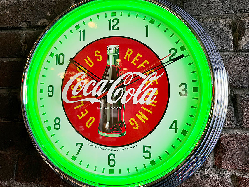 Amazon.co.jp: coca cola コカコーラ レトロ ネオンクロック壁掛時計