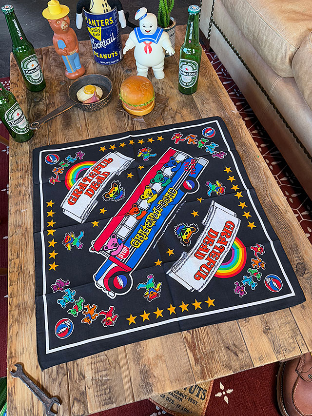 グレイトフルデッド　ダンシングベアー　バンダナ　（ツアーバス）　デッドベアー ■ アメリカン雑貨 アメリカ雑貨 | 