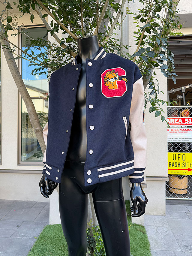 スタジャン メンズ ジャケット レディース アウター 刺繍 ワッペン L