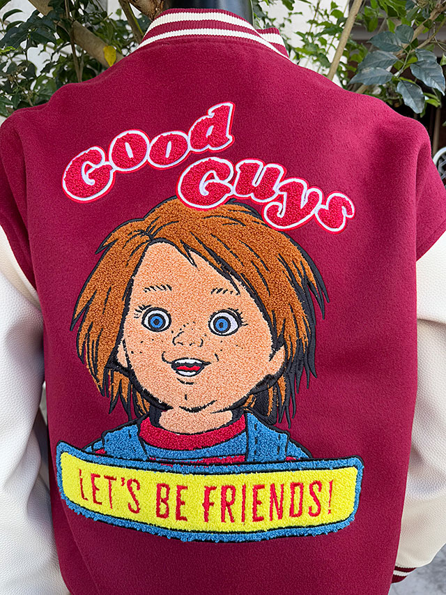 映画 チャイルドプレイ チャッキー スタジャン Lサイズのみの展開 ユニ