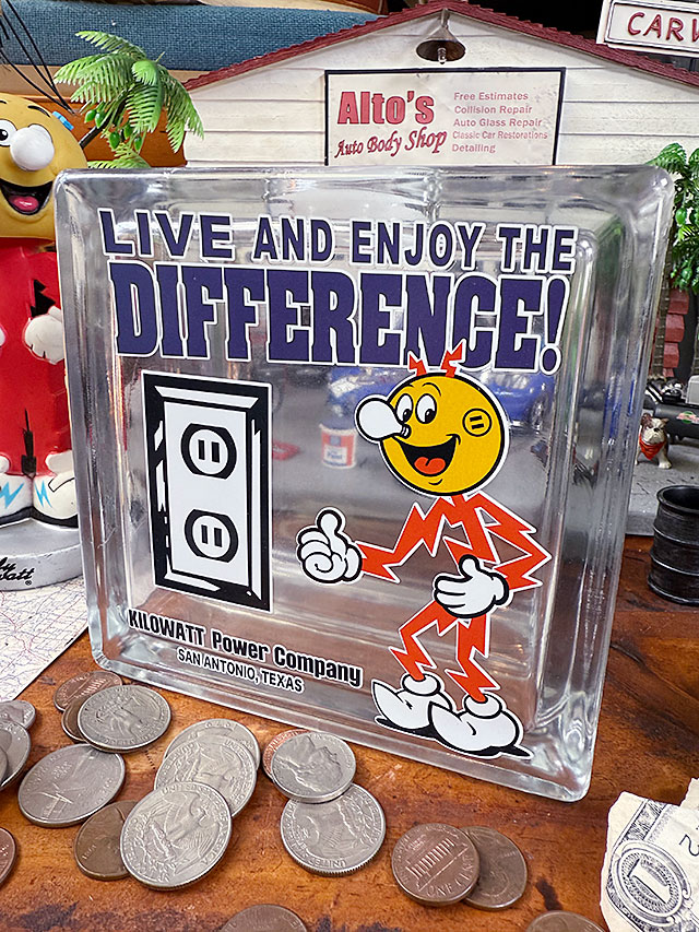 キャラクターアド　ガラスブロックバンク　（レディキロワット）　貯金箱 ■ アメリカン雑貨 アメリカ雑貨 |  | 02