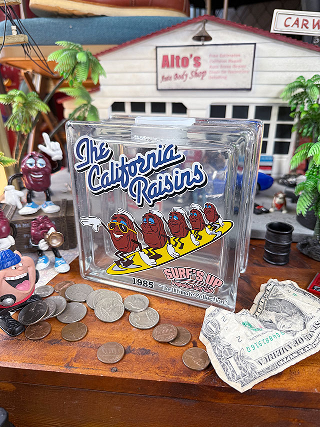 キャラクターアド　ガラスブロックバンク　（カリフォルニアレーズン）　貯金箱 ■ アメリカン雑貨 アメリカ雑貨 爆買