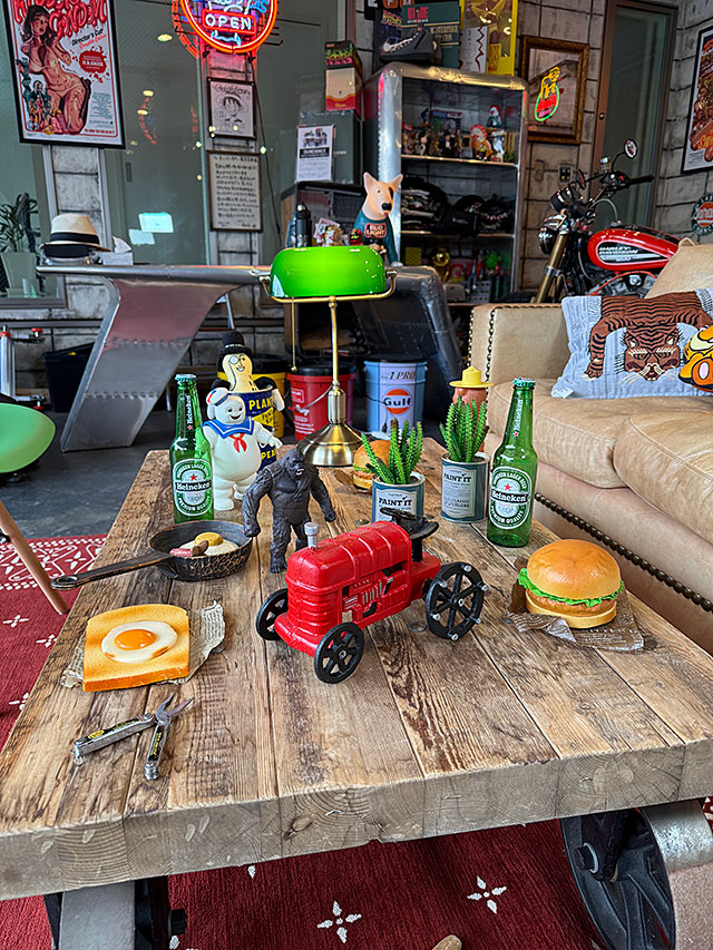 赤いレトロなトラクター キャストアイアン オブジェ □ アメリカン雑貨