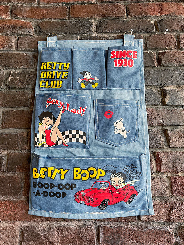 ビンテージ70sバットダイ?デニム ウォールポケット耳付き 壁掛け 小物入れ雑貨 352347.jpg?size=n