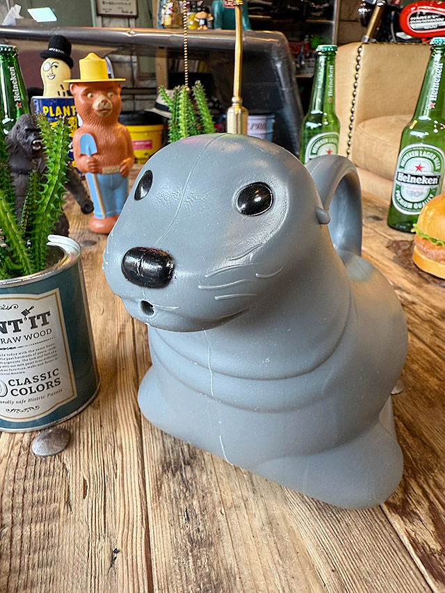 ヴィンテージ　アメリカン　アシカ　置物 シーライオン アシカ ウォータリングカン ジョウロ □ アメリカン雑貨
