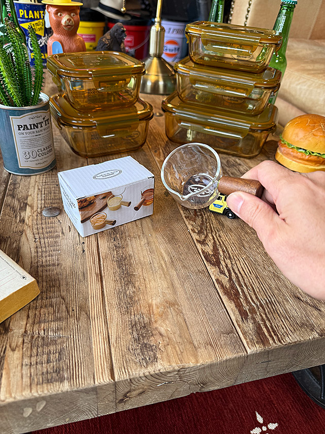 ウッデンハンドル　ピッチャー　耐熱ガラス製　ミニピッチャー ■ アメリカン雑貨 アメリカ雑貨 |  | 03