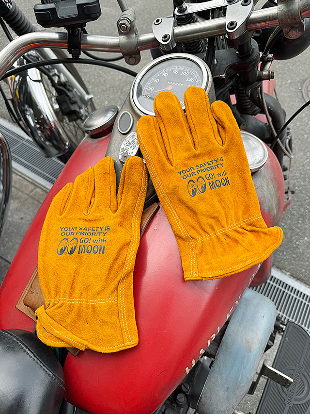 ムーンアイズ　レザーワークグローブ　（ブラウン）　牛革　フリーサイズ | 