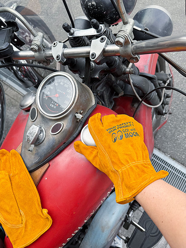 ムーンアイズ　レザーワークグローブ　（ブラウン）　牛革　フリーサイズ |  | 04