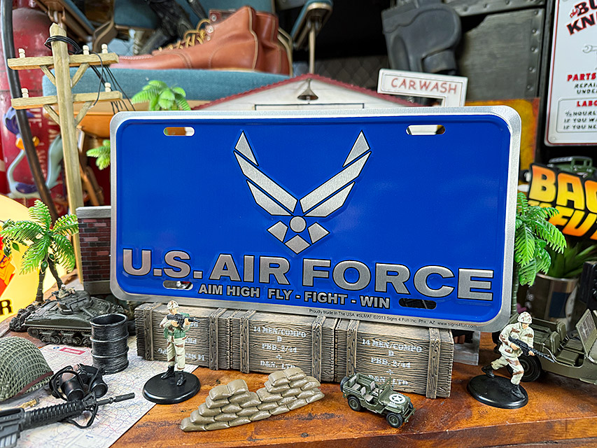 U.S.エアフォース　ミリタリーライセンスプレート　（現行ロゴ/アルミニウム） ■ アメリカン雑貨 アメリカ雑貨 | 