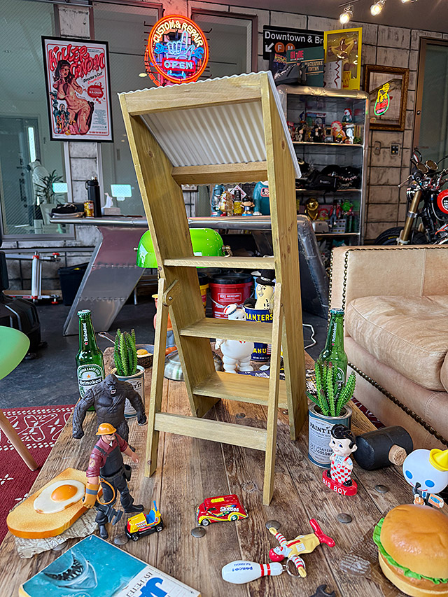 ジャンクガレージ　ウッドラダー　ディスプレイ台　（ホワイト）　ディスプレイラダー ■ アメリカン雑貨 アメリカ雑貨 |  | 07