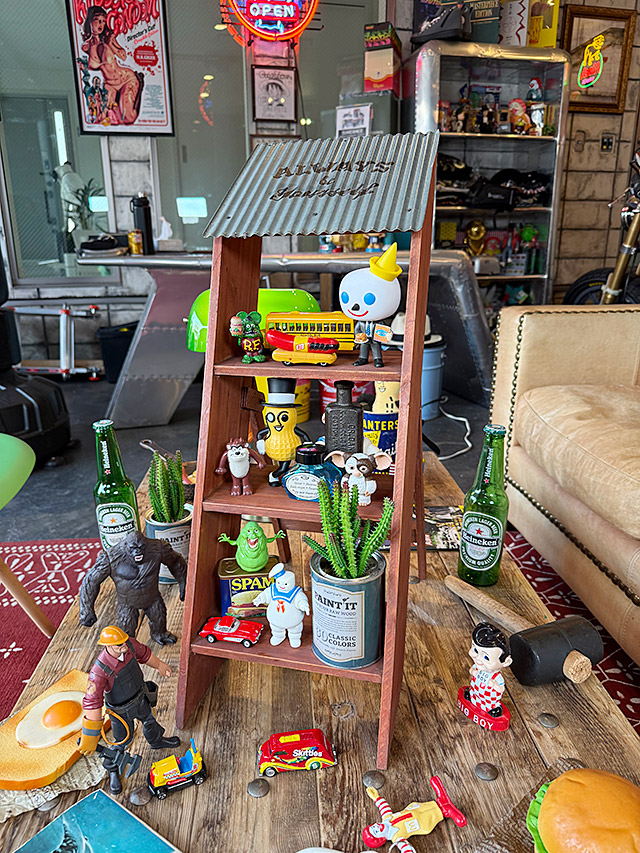 ジャンクガレージ　ウッドラダー　ディスプレイ台　（シルバー）　ディスプレイラダー ■ アメリカン雑貨 アメリカ雑貨 | 