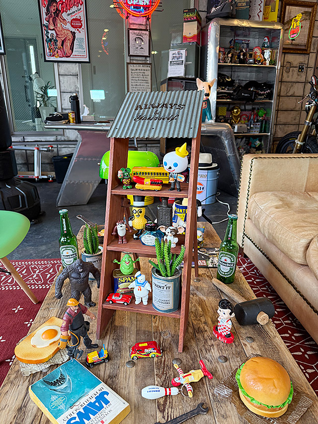 ジャンクガレージ　ウッドラダー　ディスプレイ台　（シルバー）　ディスプレイラダー ■ アメリカン雑貨 アメリカ雑貨 |  | 06