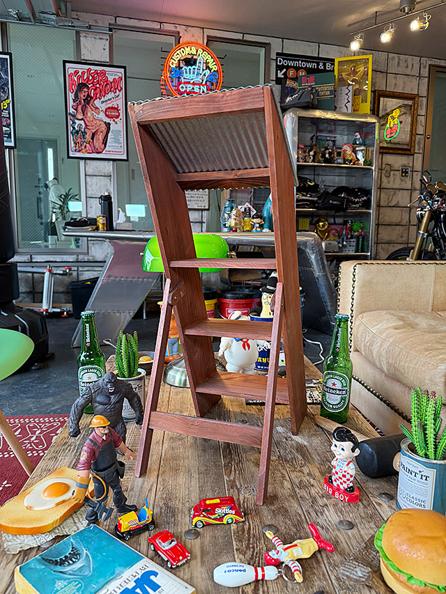 ジャンクガレージ　ウッドラダー　ディスプレイ台　（シルバー）　ディスプレイラダー ■ アメリカン雑貨 アメリカ雑貨 |  | 08